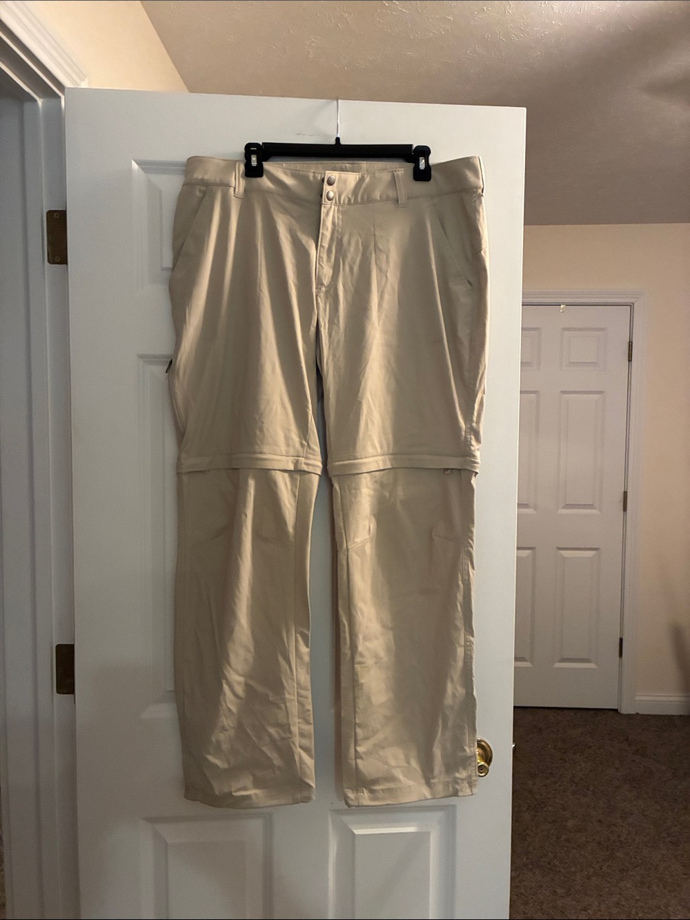 Womens Convertible Lightweight Beige Pants